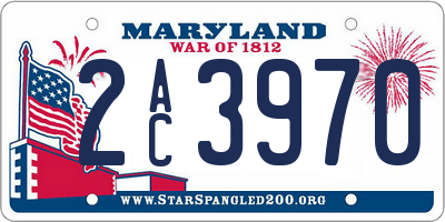 MD license plate 2AC3970