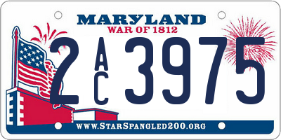 MD license plate 2AC3975