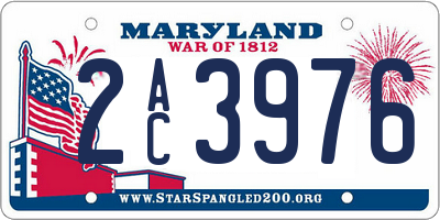 MD license plate 2AC3976