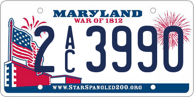 MD license plate 2AC3990