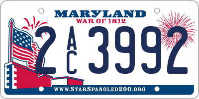 MD license plate 2AC3992