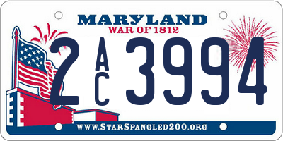 MD license plate 2AC3994