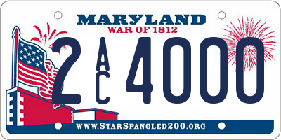 MD license plate 2AC4000
