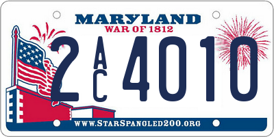 MD license plate 2AC4010
