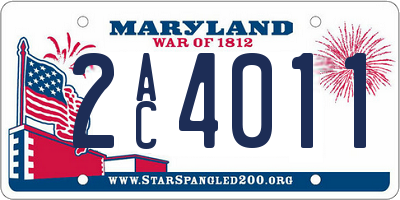 MD license plate 2AC4011
