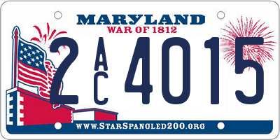 MD license plate 2AC4015