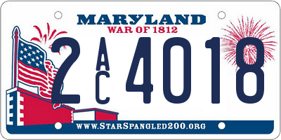 MD license plate 2AC4018
