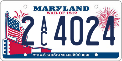MD license plate 2AC4024