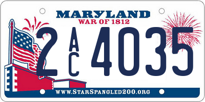 MD license plate 2AC4035