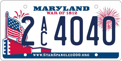 MD license plate 2AC4040