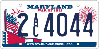 MD license plate 2AC4044