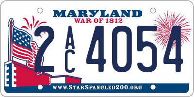 MD license plate 2AC4054