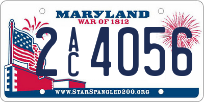 MD license plate 2AC4056