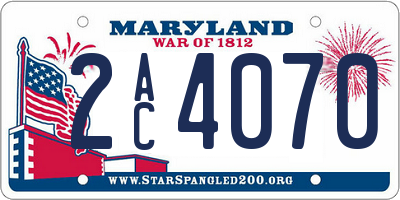 MD license plate 2AC4070