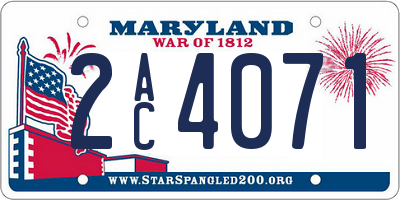 MD license plate 2AC4071