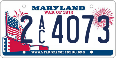 MD license plate 2AC4073