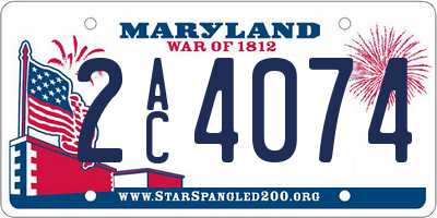 MD license plate 2AC4074