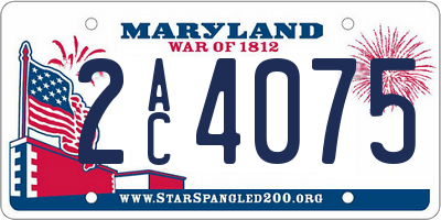 MD license plate 2AC4075