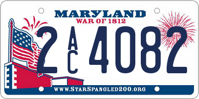 MD license plate 2AC4082