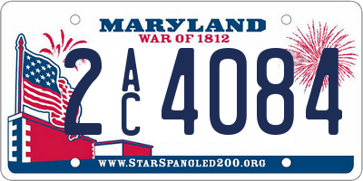 MD license plate 2AC4084