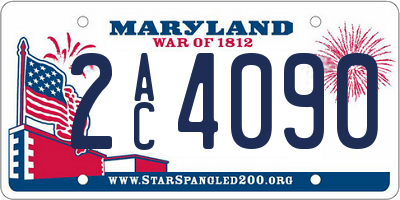 MD license plate 2AC4090