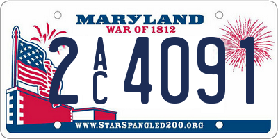 MD license plate 2AC4091