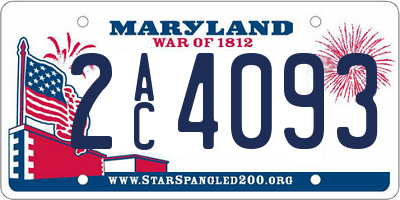 MD license plate 2AC4093