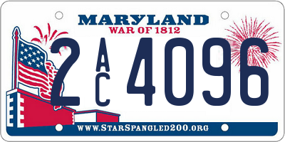 MD license plate 2AC4096
