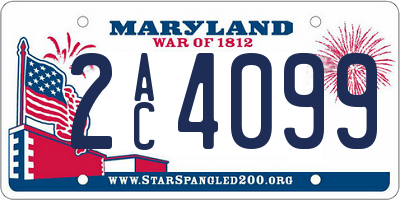MD license plate 2AC4099