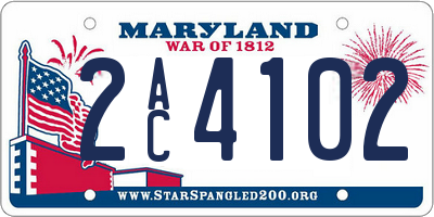 MD license plate 2AC4102