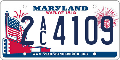 MD license plate 2AC4109