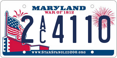 MD license plate 2AC4110