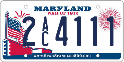 MD license plate 2AC4111