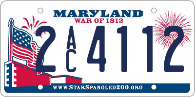 MD license plate 2AC4112
