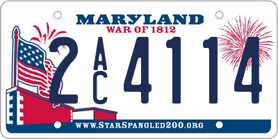 MD license plate 2AC4114