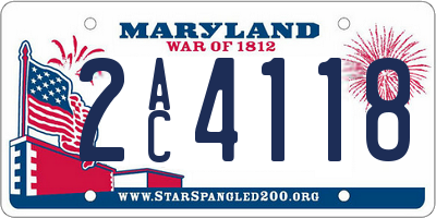 MD license plate 2AC4118
