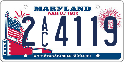 MD license plate 2AC4119