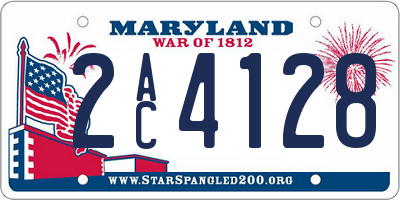 MD license plate 2AC4128