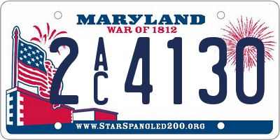 MD license plate 2AC4130