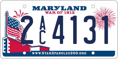 MD license plate 2AC4131