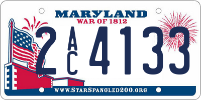 MD license plate 2AC4133