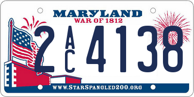 MD license plate 2AC4138