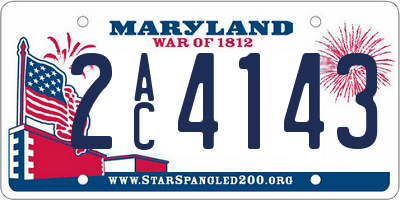 MD license plate 2AC4143