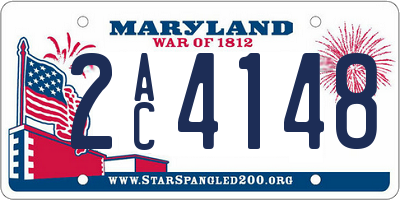 MD license plate 2AC4148