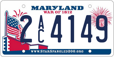 MD license plate 2AC4149
