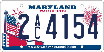 MD license plate 2AC4154