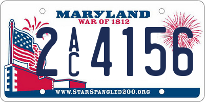 MD license plate 2AC4156