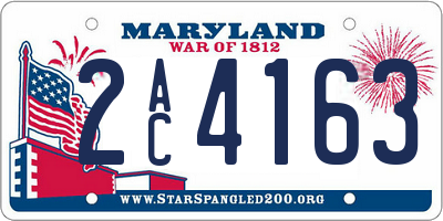 MD license plate 2AC4163