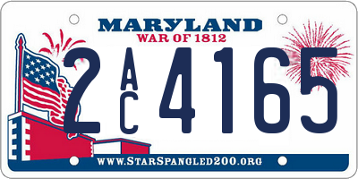 MD license plate 2AC4165