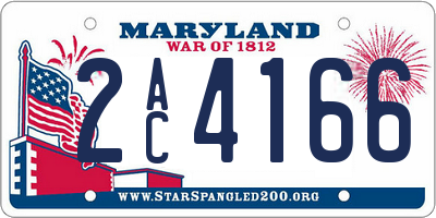 MD license plate 2AC4166